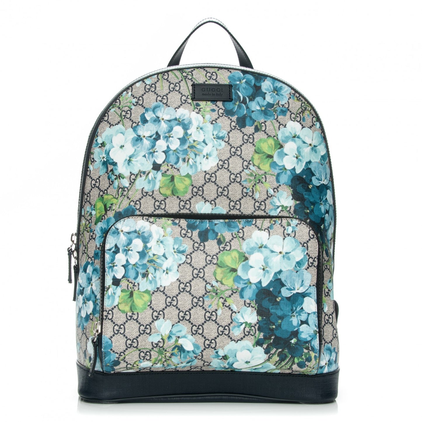 GG Supreme Monogram Blooms Medium Day Backpack Beige Blue Navy