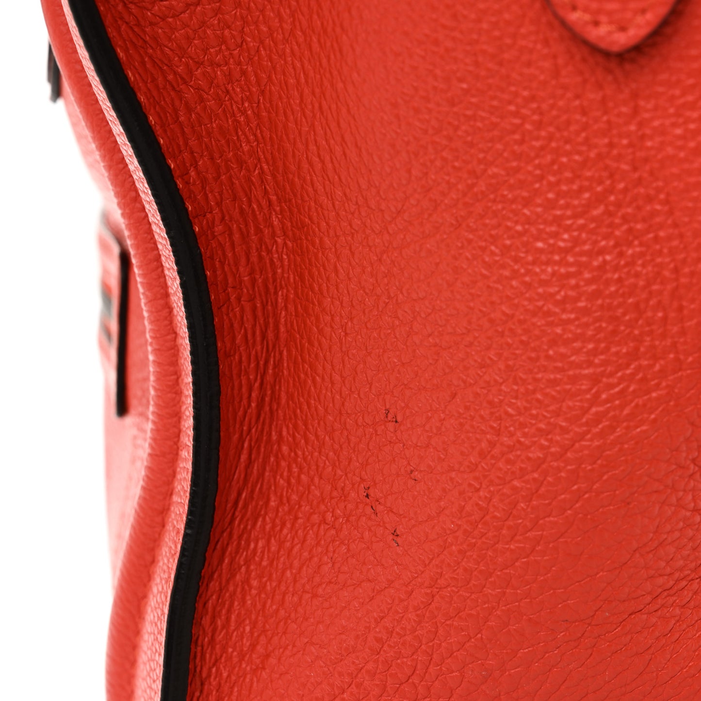 Drummed Calfskin Mini Luggage Coquelicot