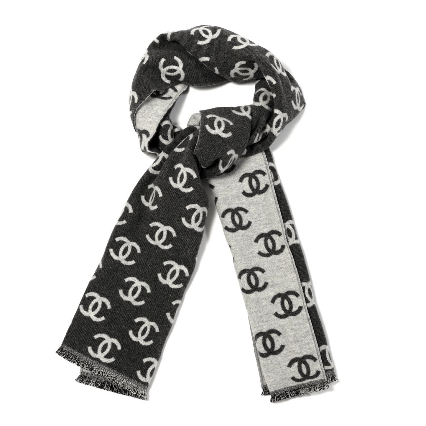 Wool Cashmere CC Scarf Grey