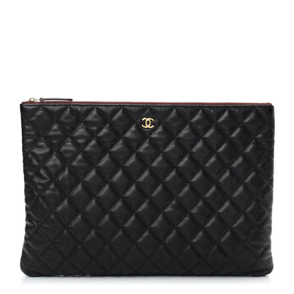 Chanel Caviar Quilted Large Cosmetic Case Black 1 of 8