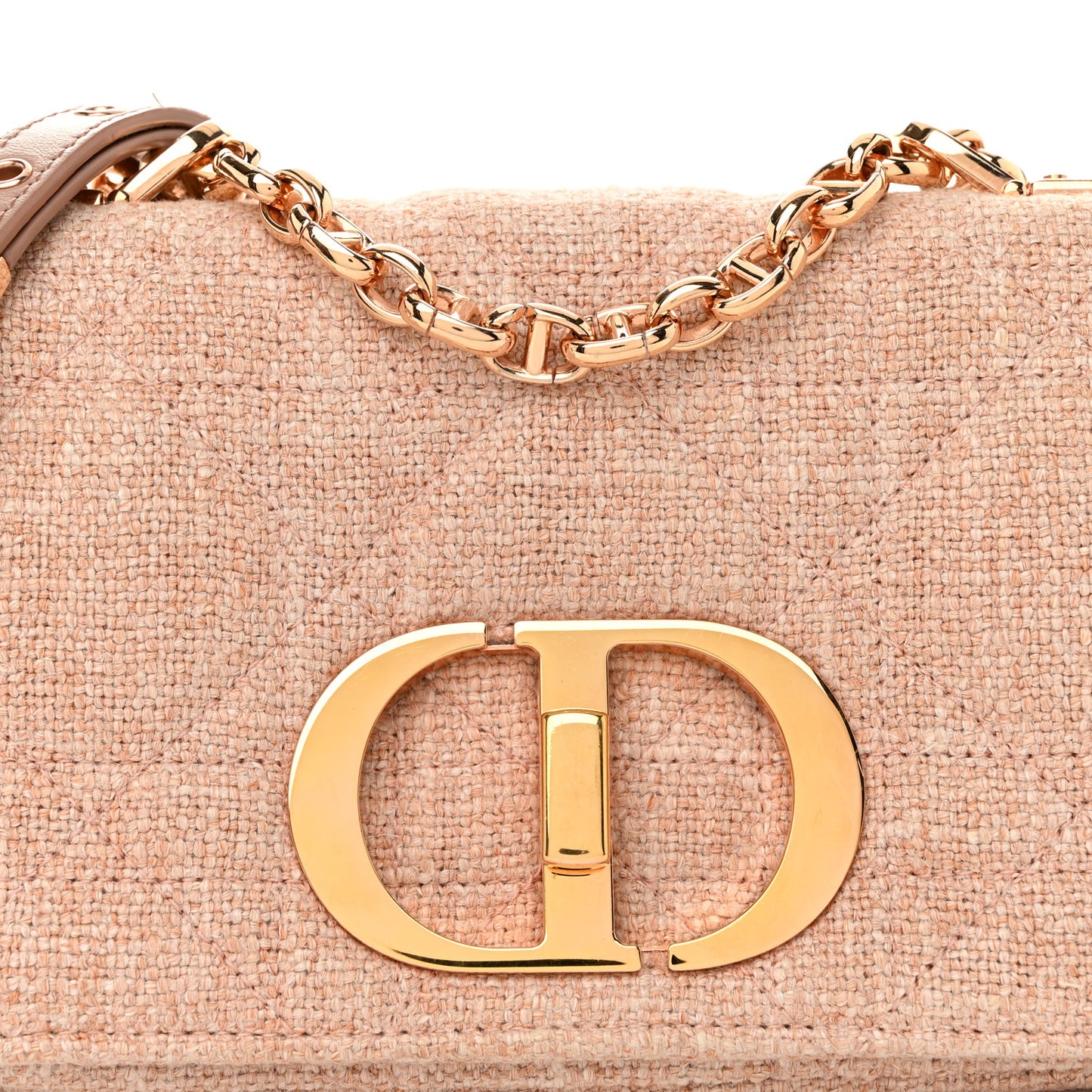 Linen Macrocannage Small Caro Bag Rose