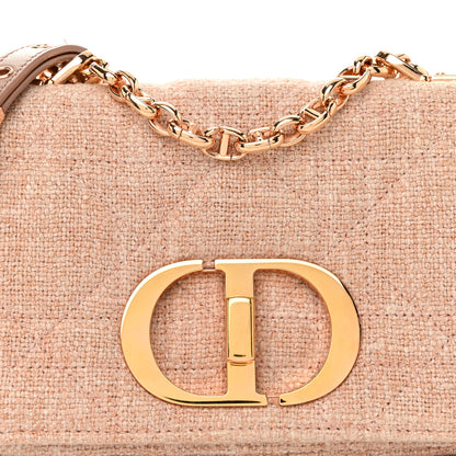 Christian Dior Linen Macrocannage Small Caro Bag Rose 8 of 10