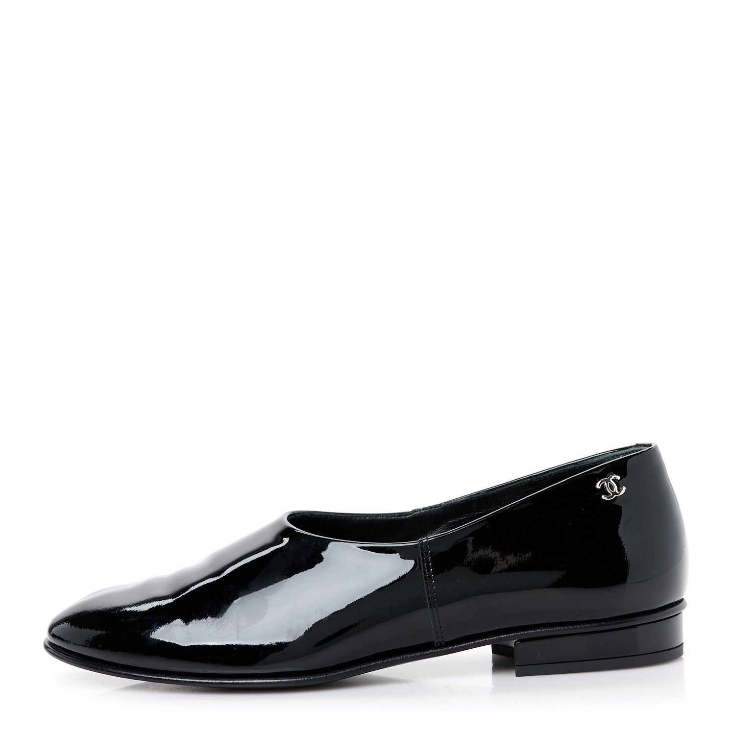 Chanel Patent Calfskin Moccasin Loafers 36.5 Black 1 of 9