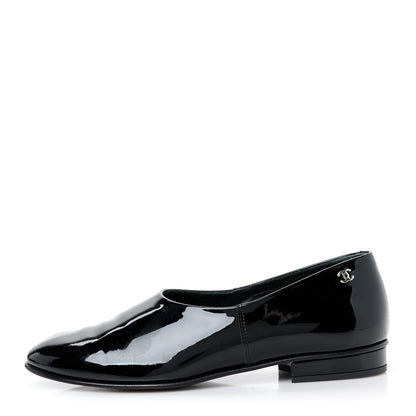 Chanel Patent Calfskin Moccasin Loafers 36.5 Black 1 of 9