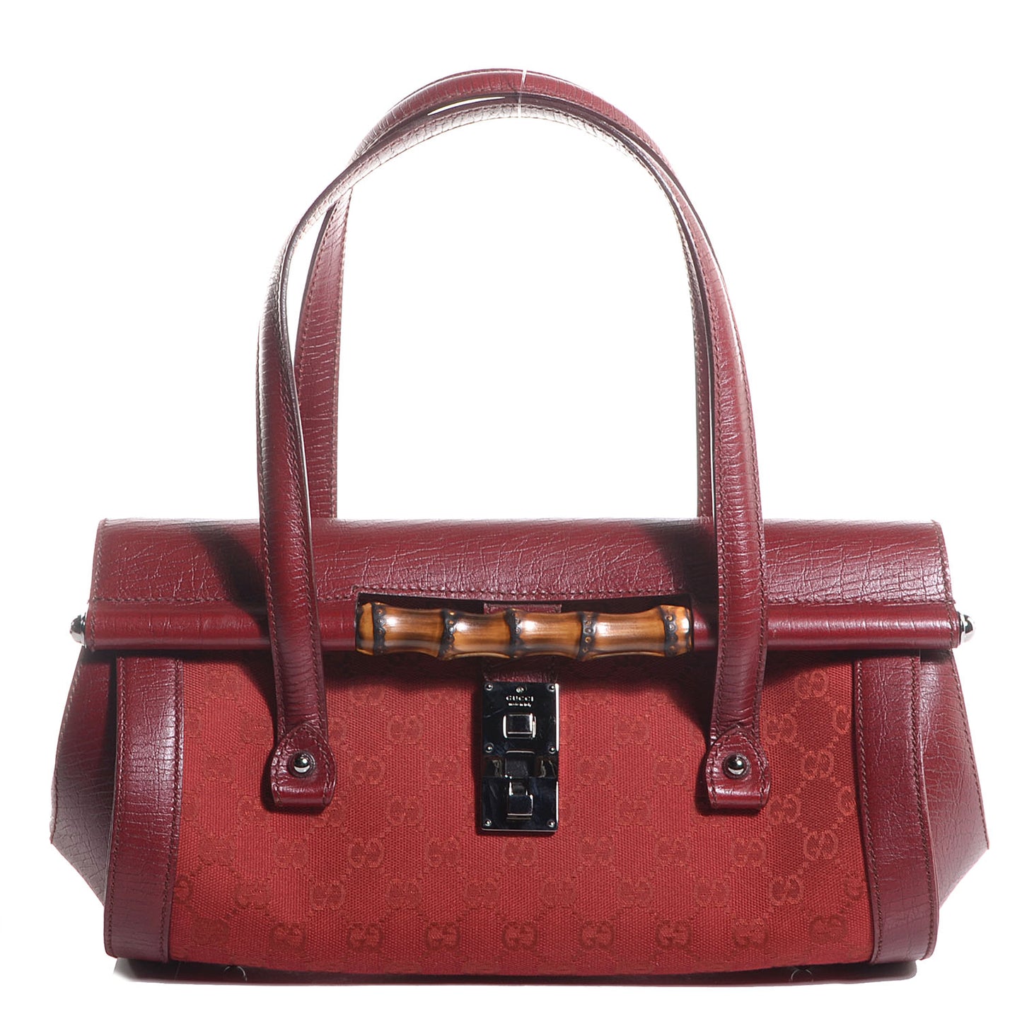 Monogram Bamboo Bullet Satchel Red