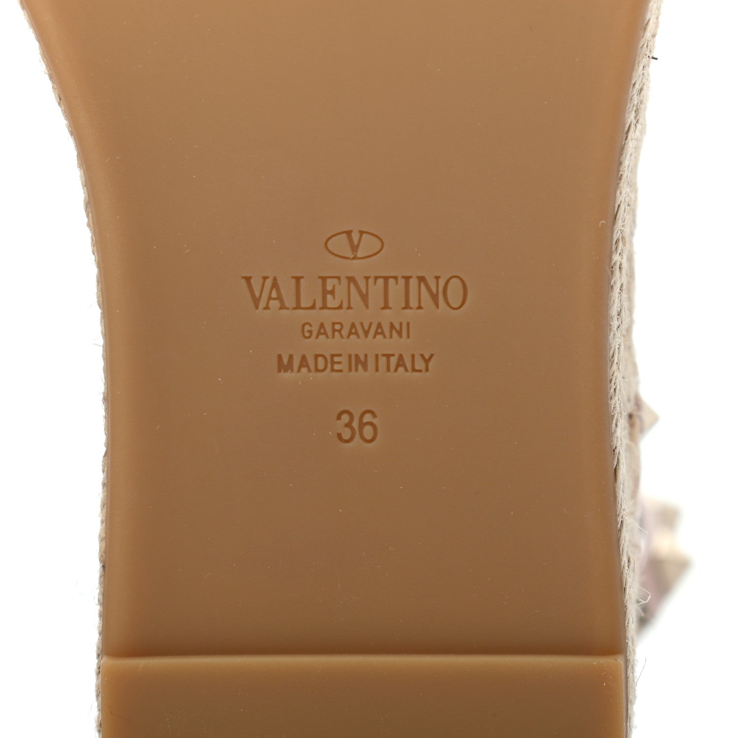 Valentino Garavani Grained Calfskin Rockstud Ankle Wrap Espadrille Flatform Sandals 36 Rose Quartz 6 of 8