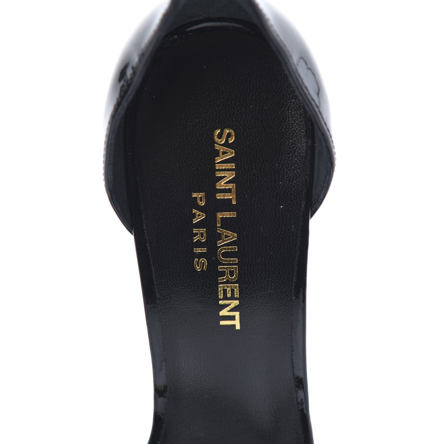 Patent Calfskin Chain Jane 110 Ankle Strap Sandals 37 Black