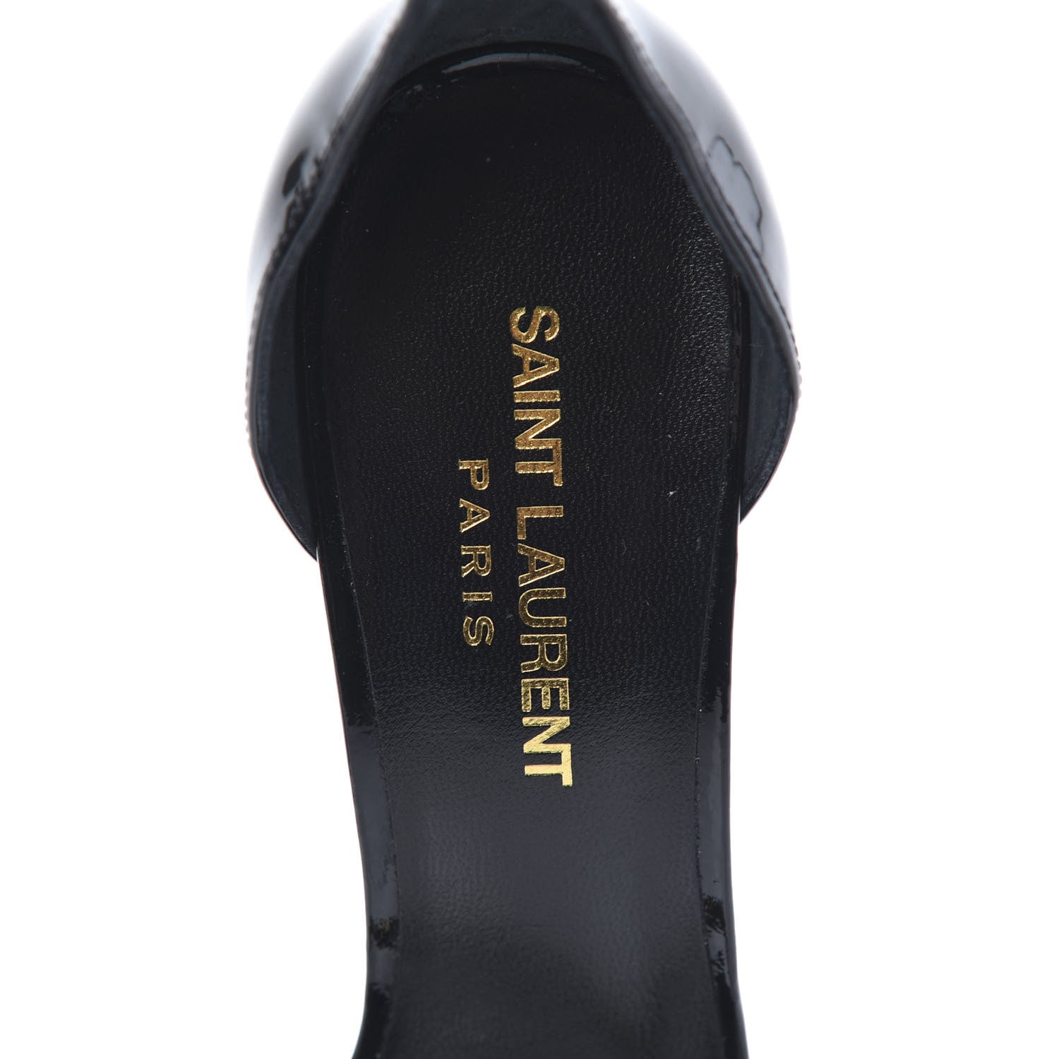 Saint Laurent Patent Calfskin Chain Jane 110 Ankle Strap Sandals 37 Black 6 of 8