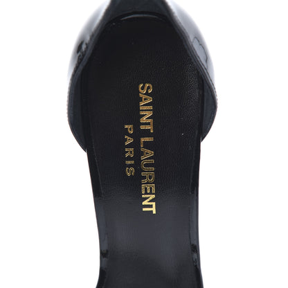 Saint Laurent Patent Calfskin Chain Jane 110 Ankle Strap Sandals 37 Black 6 of 8