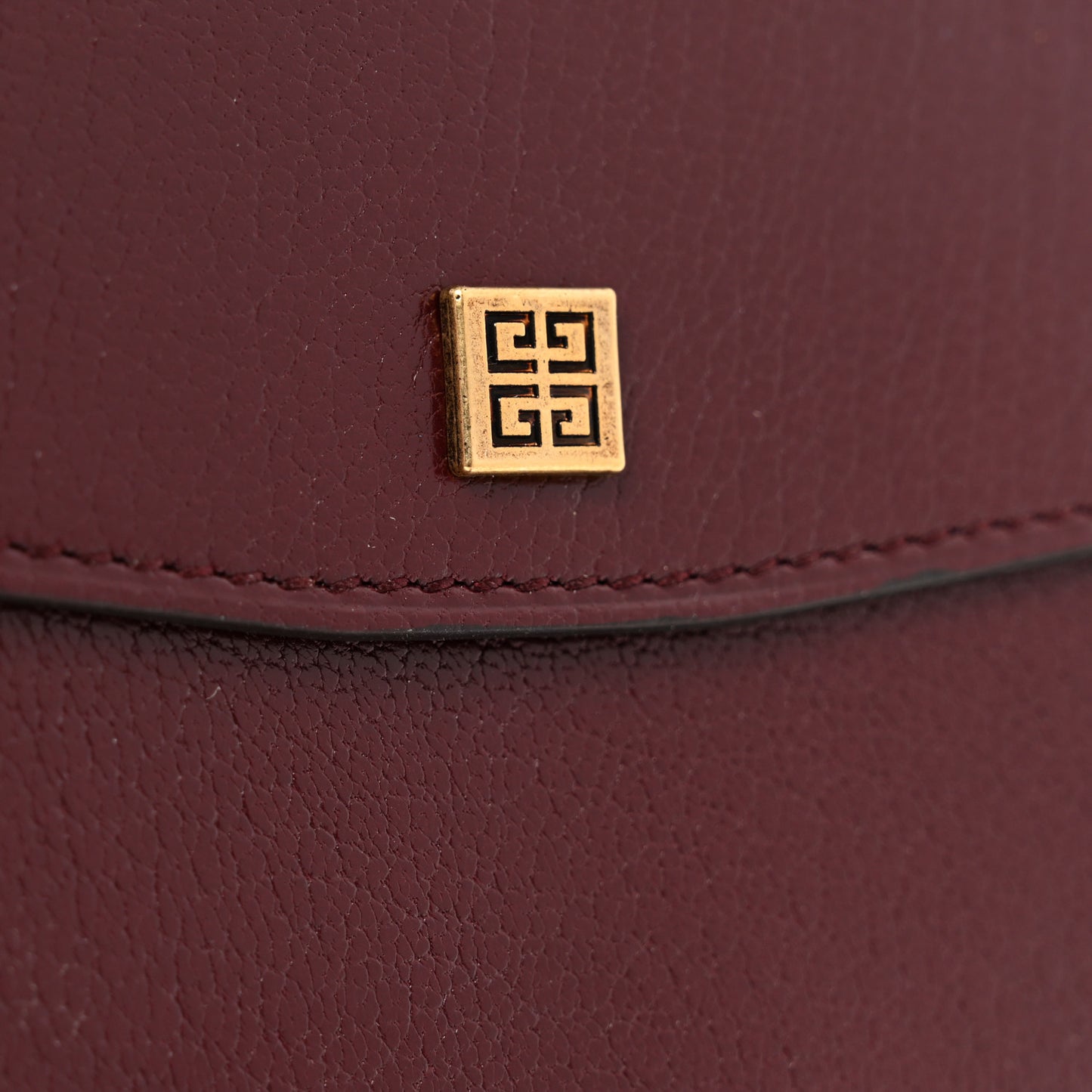 Goatskin Diamond Quilted GV3 Medium Wallet Aubergine
