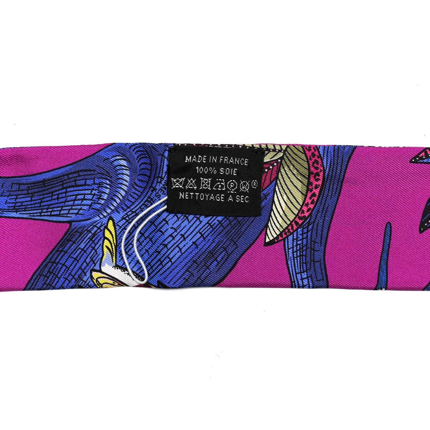 Hermes Silk Tree Of Song Twilly Fuchsia Bleu Rouge 3 of 4
