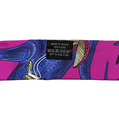 Hermes Silk Tree Of Song Twilly Fuchsia Bleu Rouge 3 of 4