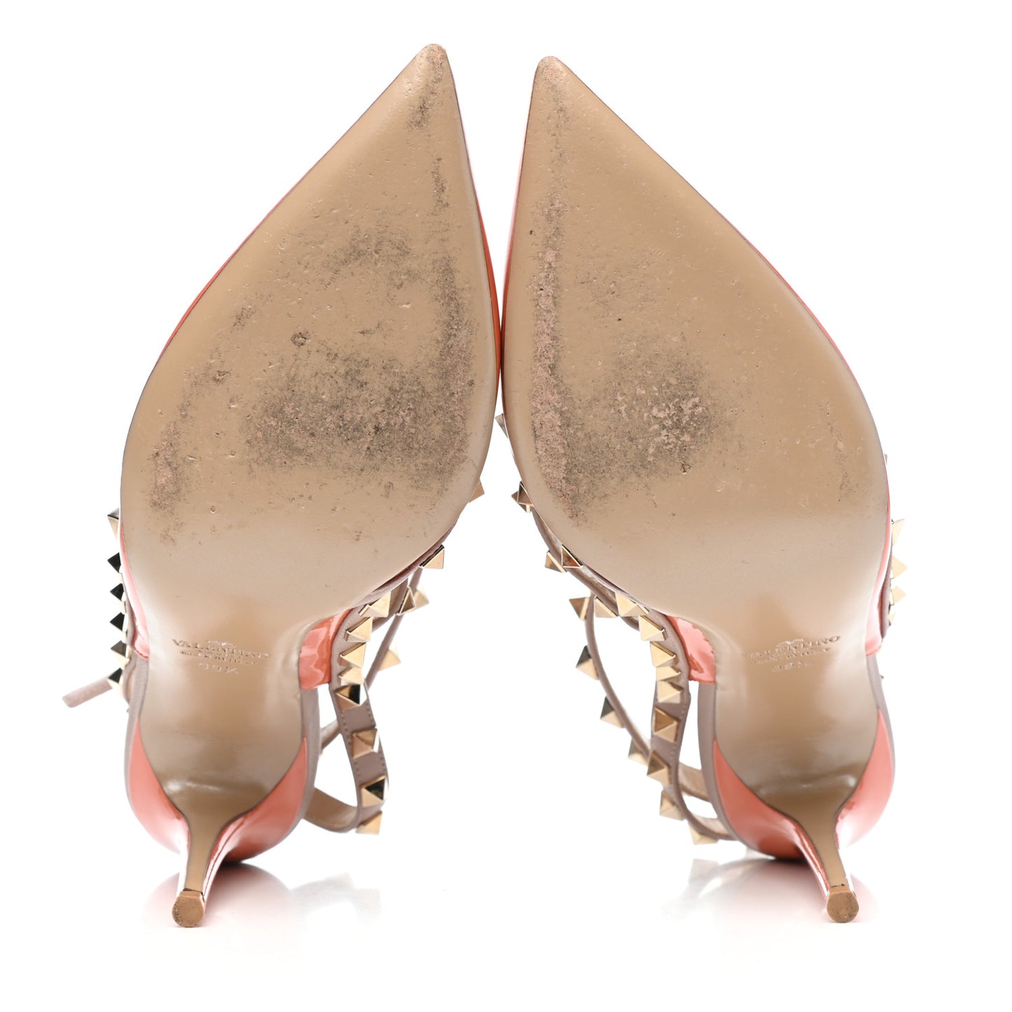 Patent Rockstud Ankle Strap 100mm Pumps 39.5 Orange Poudre