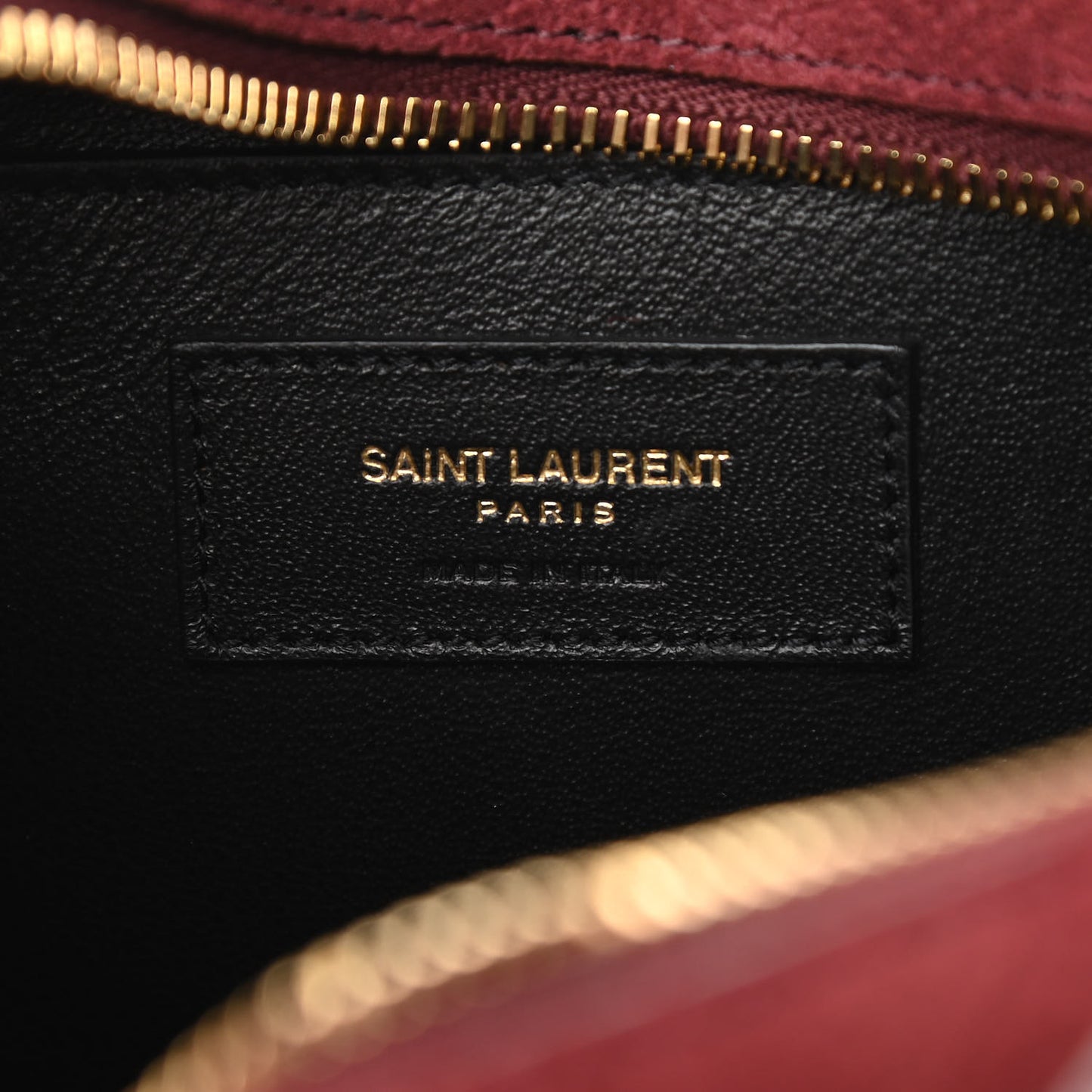 Suede Monogram All Over Camera Bag Burgundy