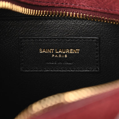 Saint Laurent Suede Monogram All Over Camera Bag Burgundy 6 of 11