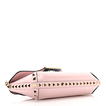Valentino Garavani Brushed Calfskin Rockstud Flip Lock Chain Shoulder Bag Rose Quartz 4 of 9