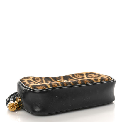 Saint Laurent Canvas Calfskin Leopard Print Monogram Mini Lou Camera Bag Brown 4 of 9
