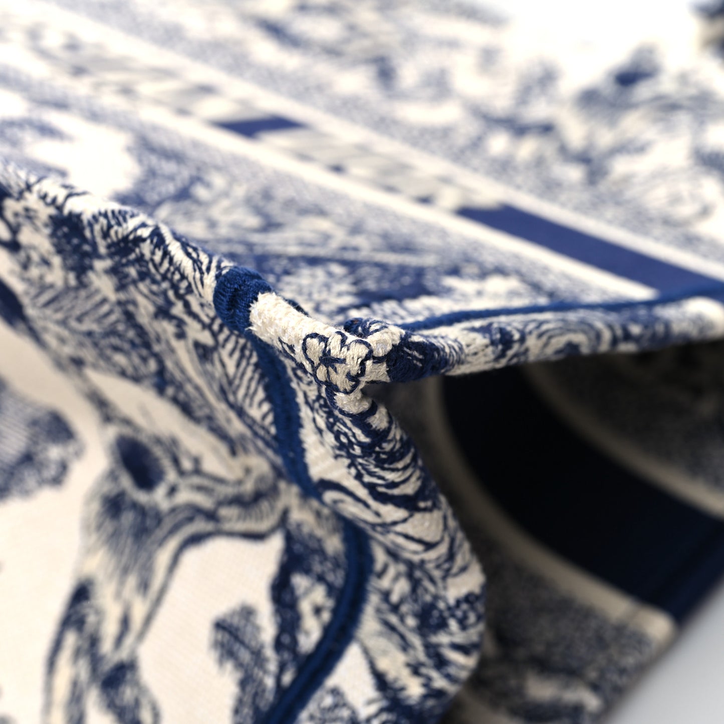 Canvas Embroidered Medium Dioriviera Toile De Jouy Book Tote Blue