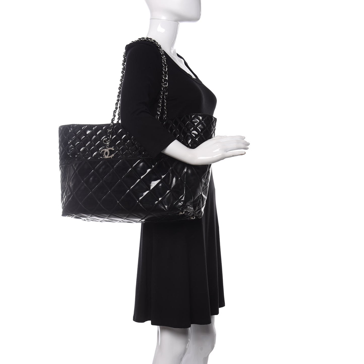 Vinyl Quilted Large In The Business Tote Black