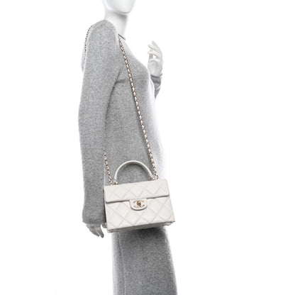 Chanel Caviar Quilted Mini Retro Twist Top Handle Flap White 2 of 10