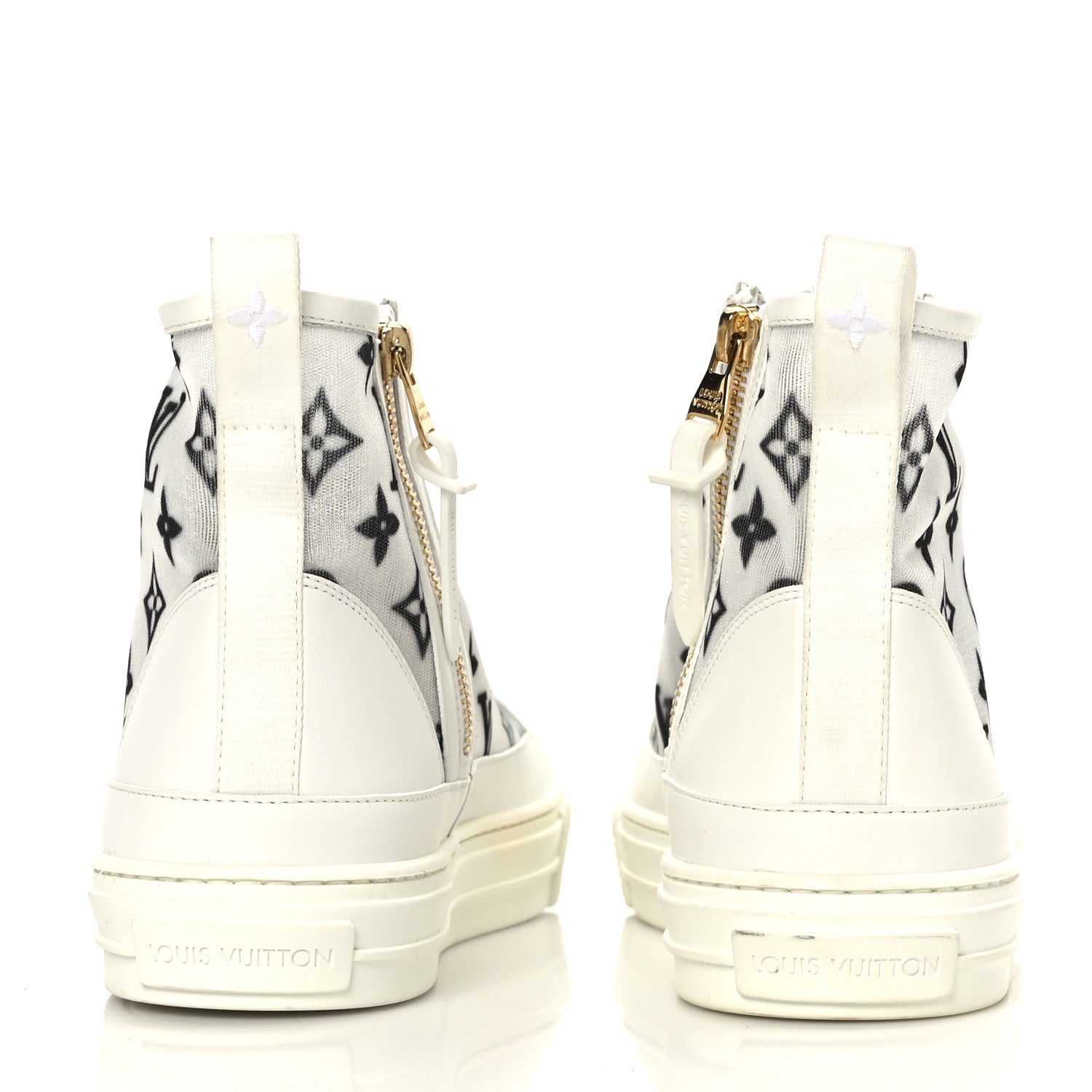 Louis Vuitton Technical Fabric Calfskin Monogram Printed Stellar Sneaker Boots 41 Blue 5 of 7