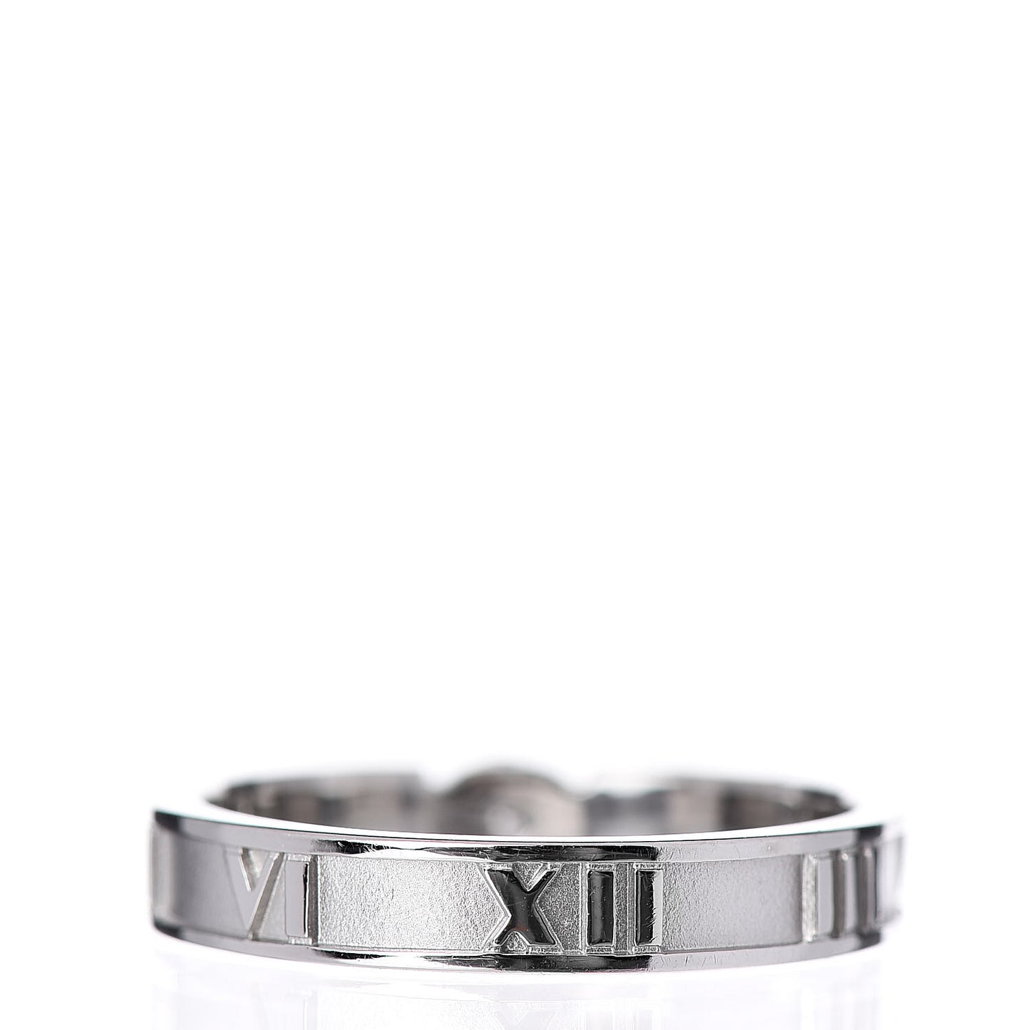 18K White Gold Diamond Atlas Solitaire Band Ring 49 5