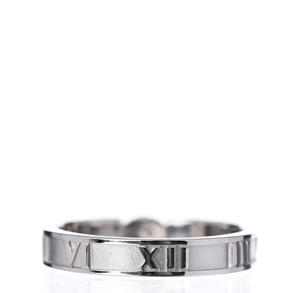 Tiffany 18K White Gold Diamond Atlas Solitaire Band Ring 49 5 4 of 5