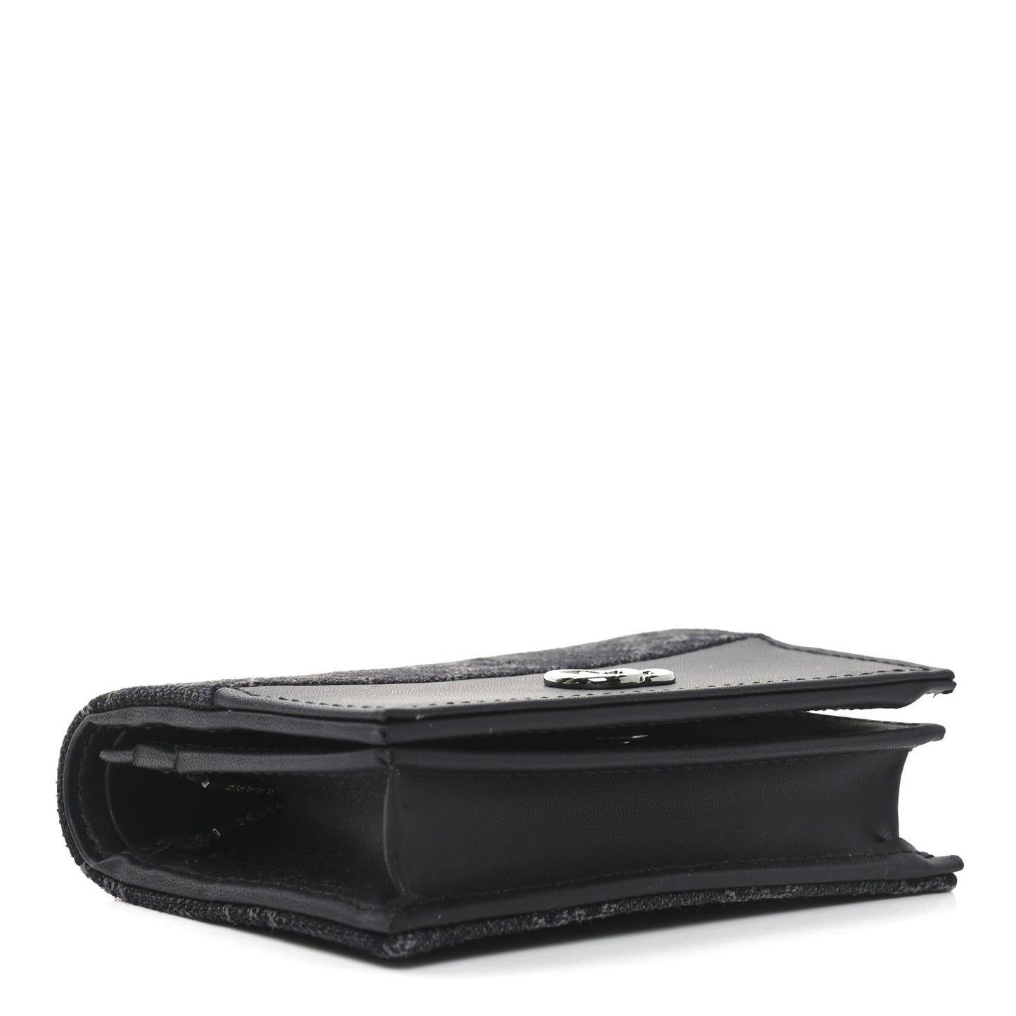 Denim GG Supreme Monogram Calfskin GG Marmont Card Case Black