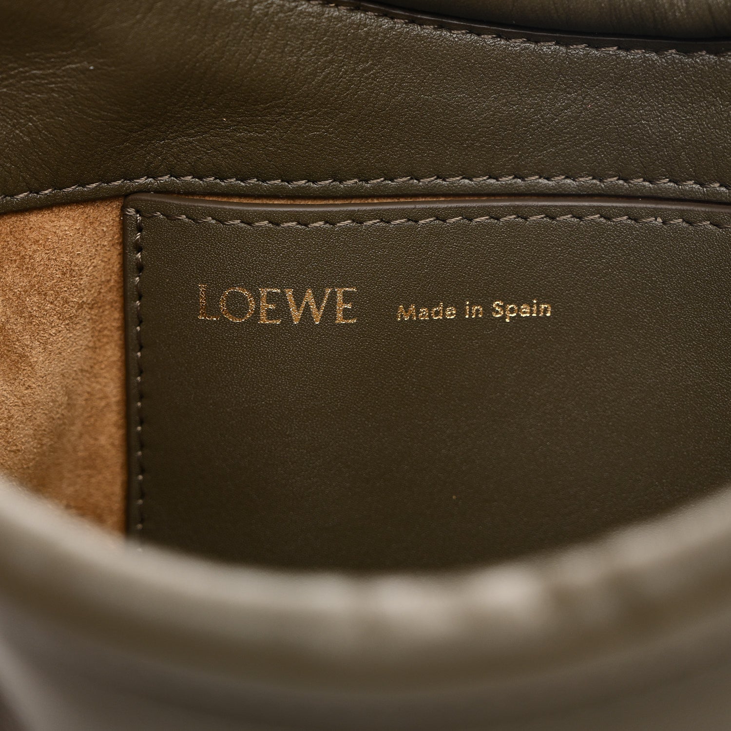 Loewe Shiny Nappa Calfskin Paseo Satchel Dark Khaki 6 of 10