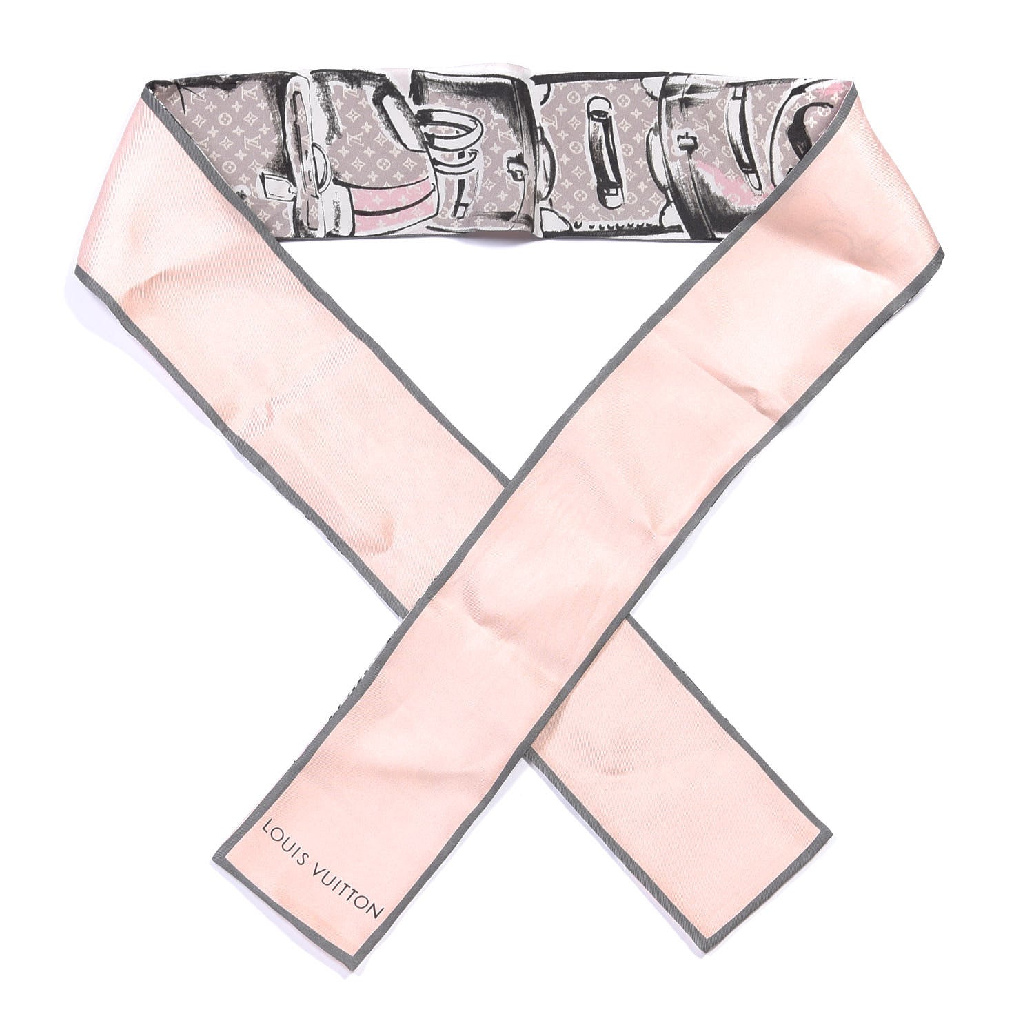 Louis Vuitton Silk Monogram Trunks Bandeau Rose Poudre 1 of 3