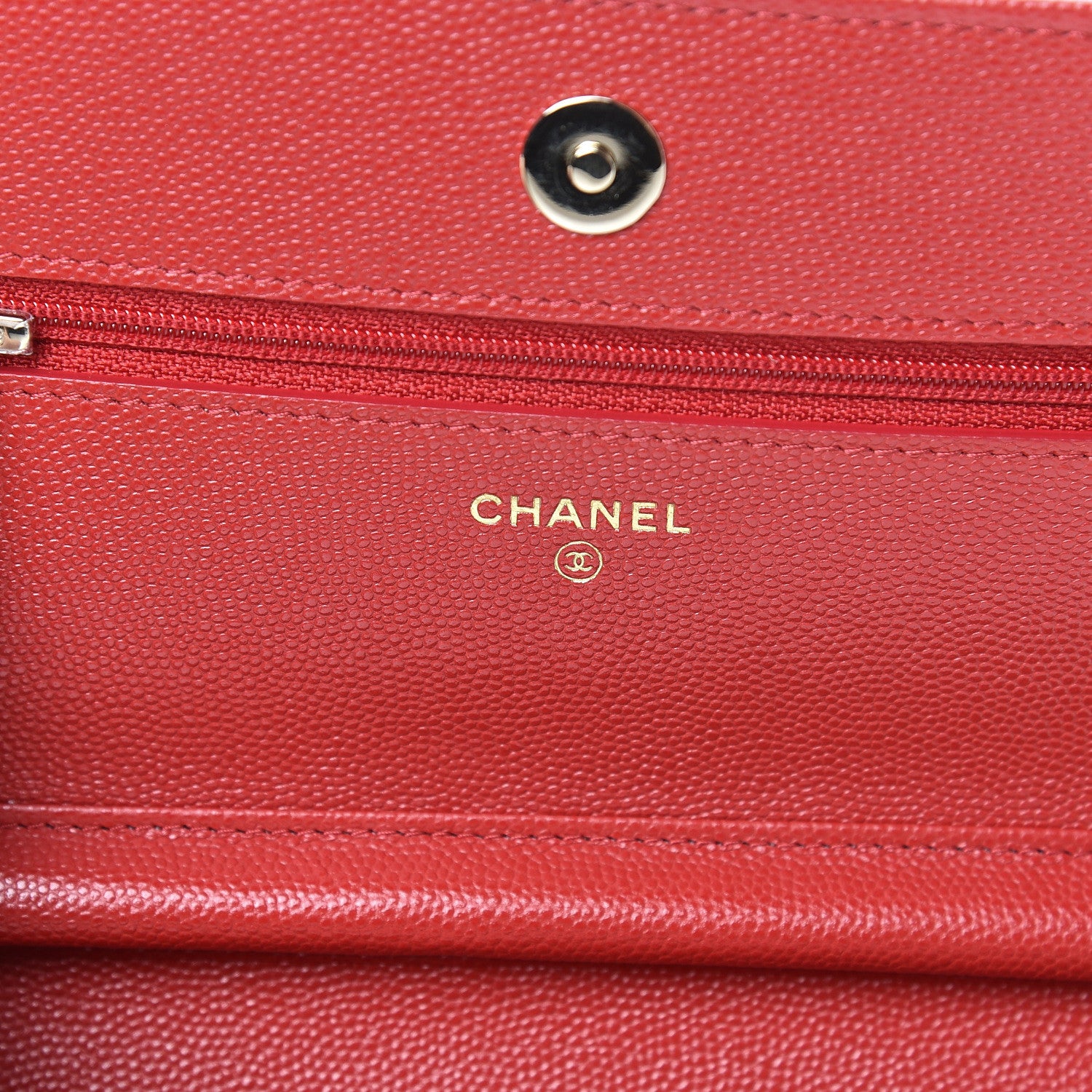 Chanel Caviar Quilted Wallet on Chain WOC Red 5 of 11