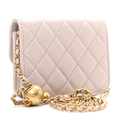 Chanel Lambskin Quilted Pearl Crush Clutch With Chain Light Purple 3 of 12