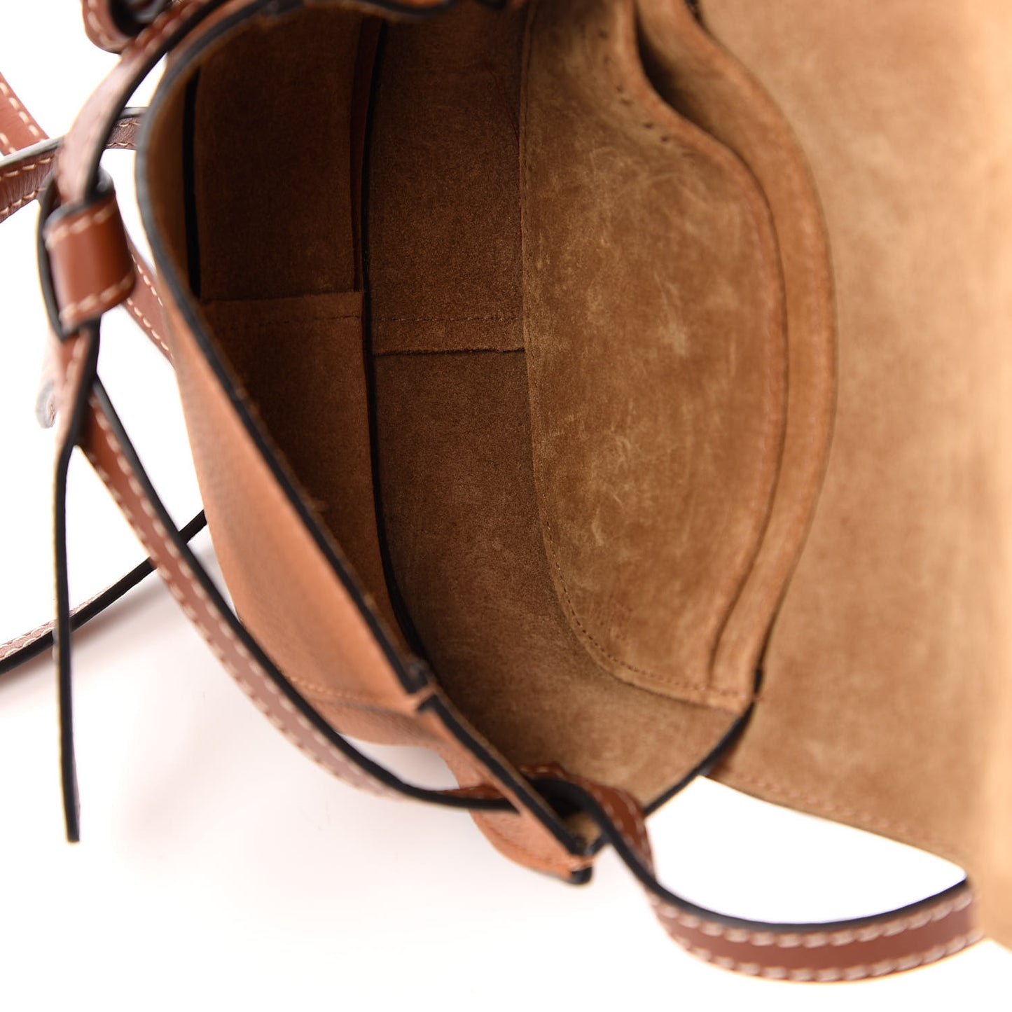 Grained Calfskin Mini Gate Crossbody Bag Caramel Pecan
