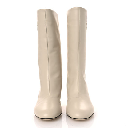 Fendi Vitello Karligraphy Logo FF Ankle Boots 35 White 3 of 11