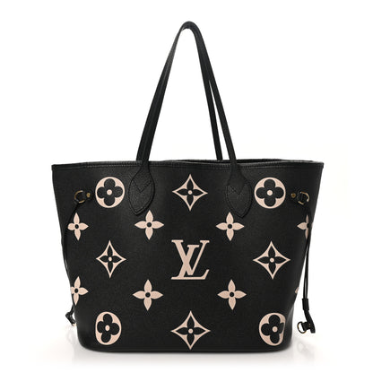 Louis Vuitton Empreinte Monogram Giant Neverfull MM Black Beige 1 of 10