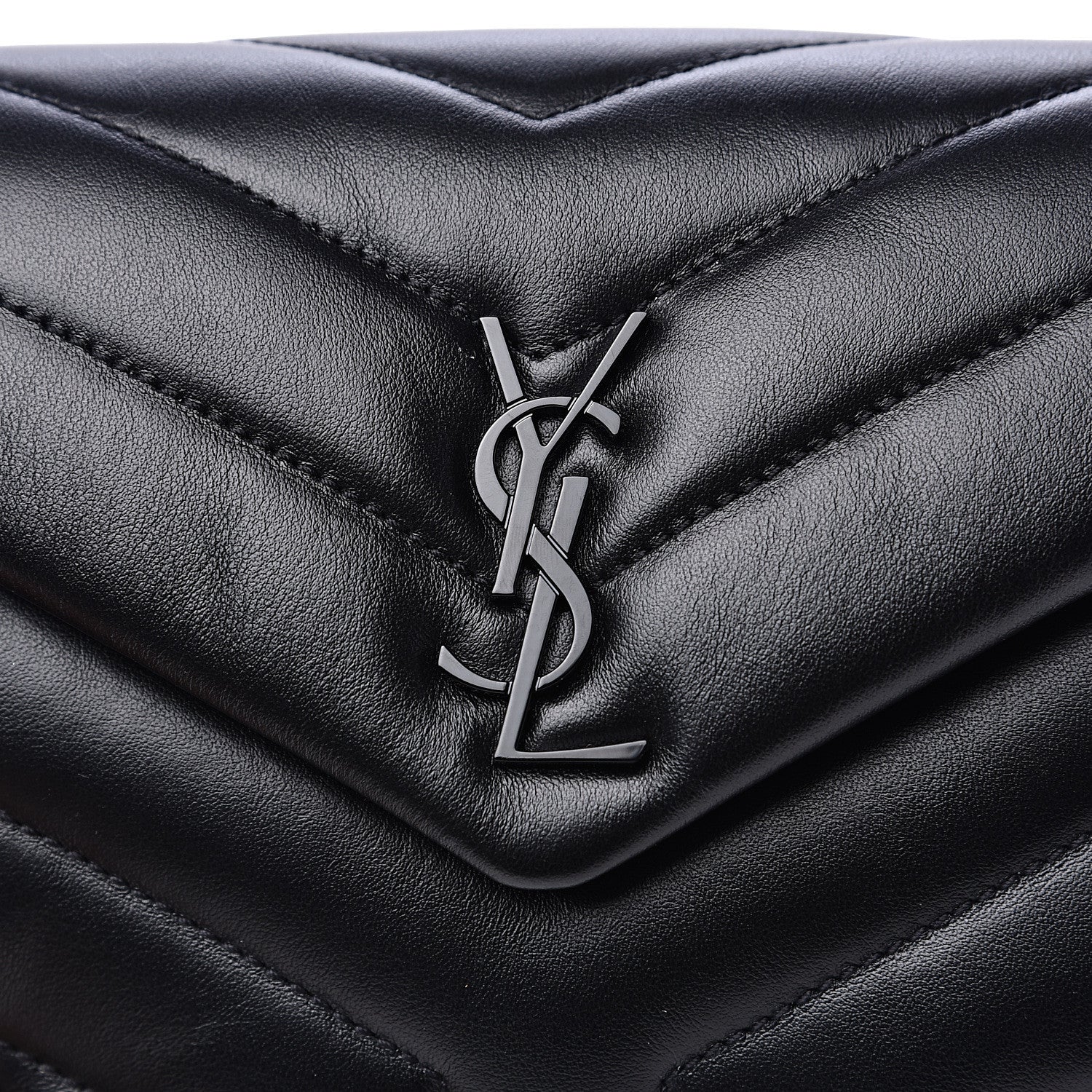 Saint Laurent Calfskin Y Quilted Monogram Toy Loulou Crossbody Bag Black 10 of 11