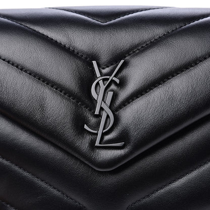 Saint Laurent Calfskin Y Quilted Monogram Toy Loulou Crossbody Bag Black 10 of 11