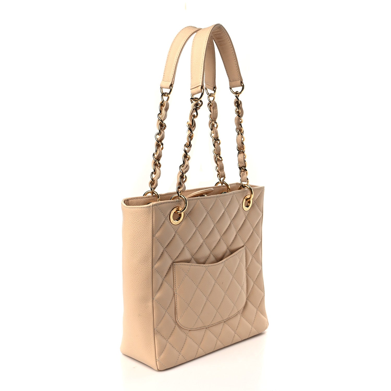 Chanel Caviar Quilted Petit Shopping Tote PST Beige Clair 3 of 11