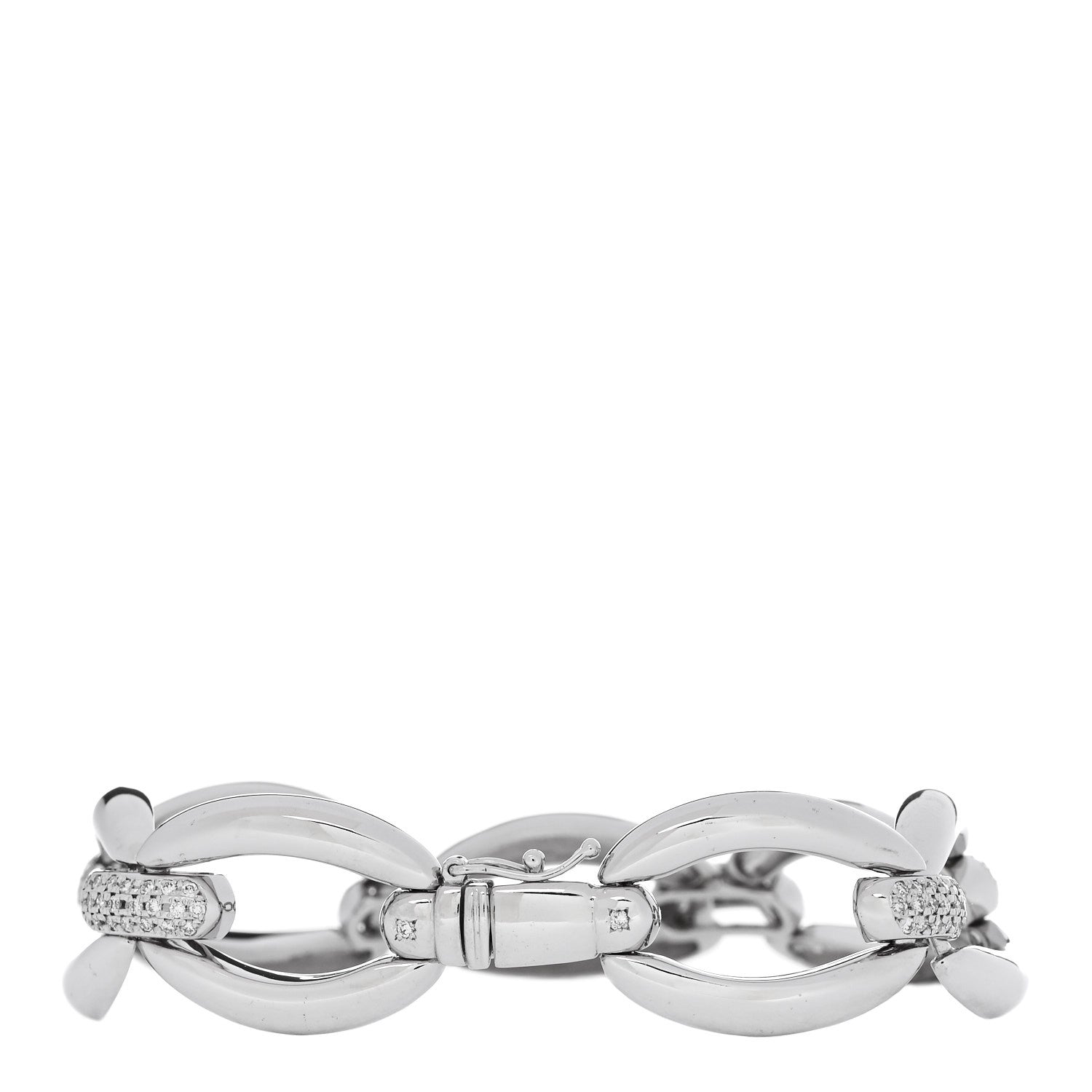 Parker & West by FASHIONPHILE 18K White Gold Diamond .60ct Oval Link Bracelet 3 of 7