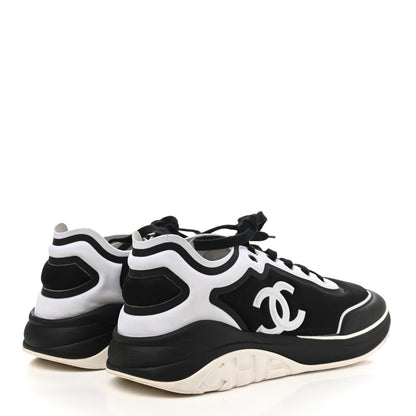 Chanel Mesh Lycra Thermoplastic Mens Sneakers 46 Black White 4 of 7