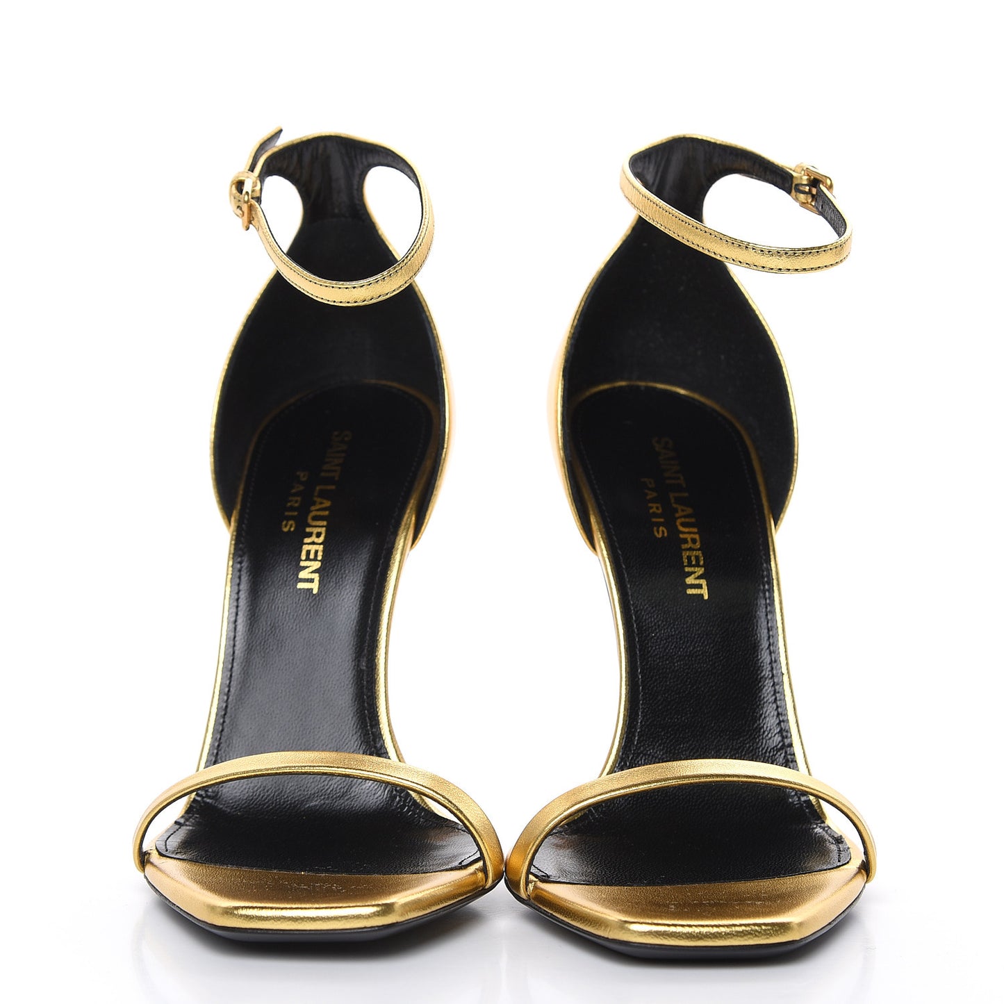 Metallic Lambskin Opyum 110 Sandals 36 Oro