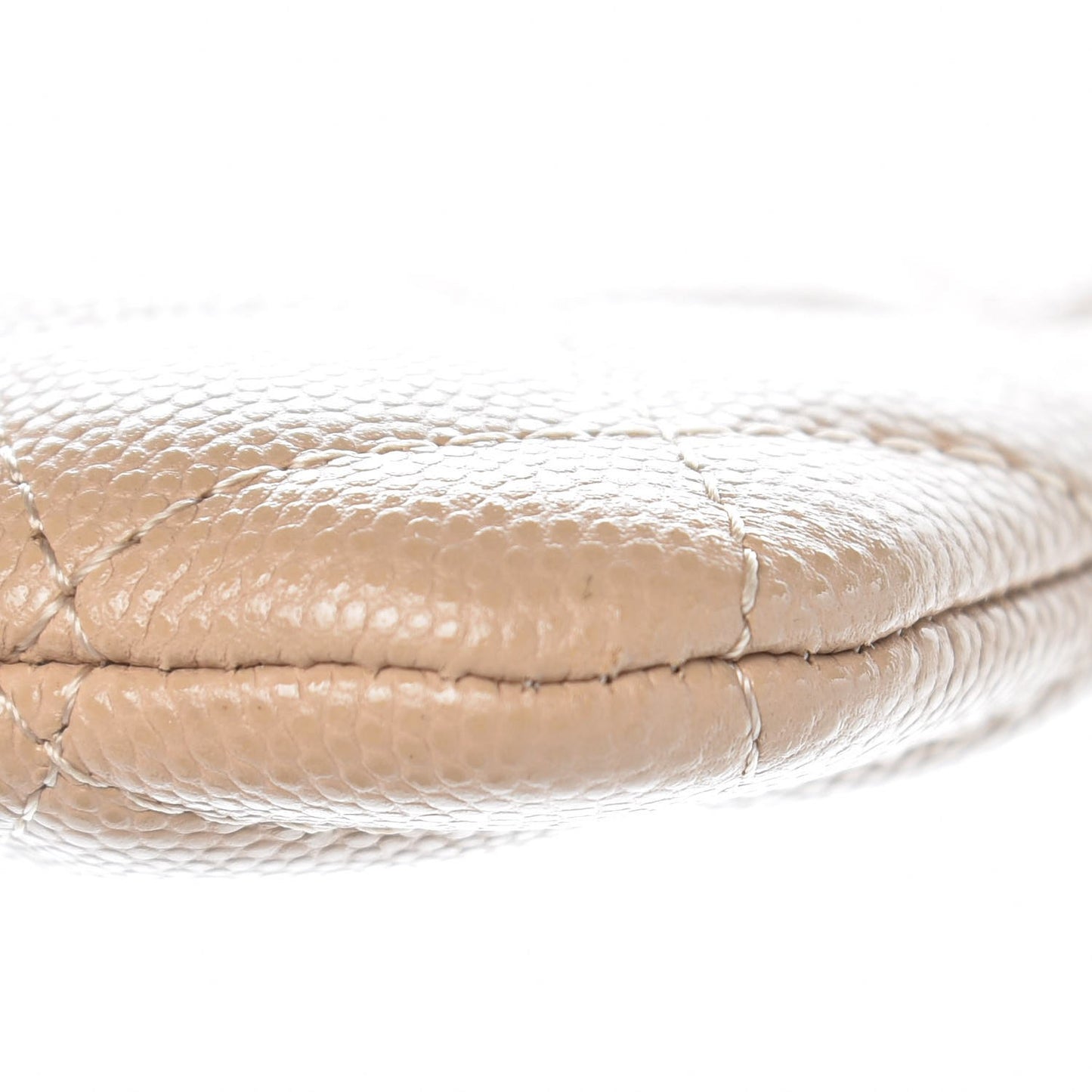 Caviar Quilted Small Cosmetic Case Beige