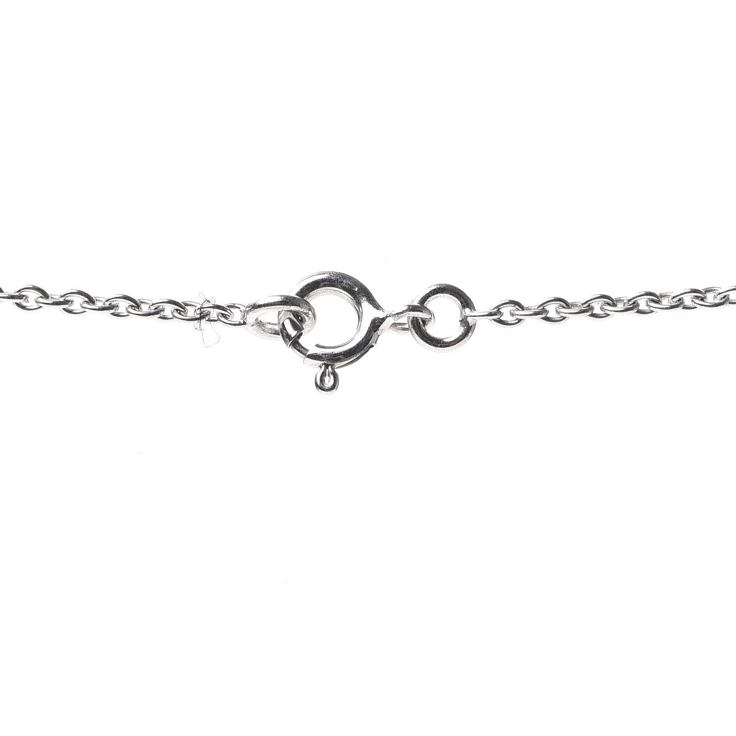 Hermes 18K White Gold Diamond Constance Amulette Pendant Necklace 4 of 6