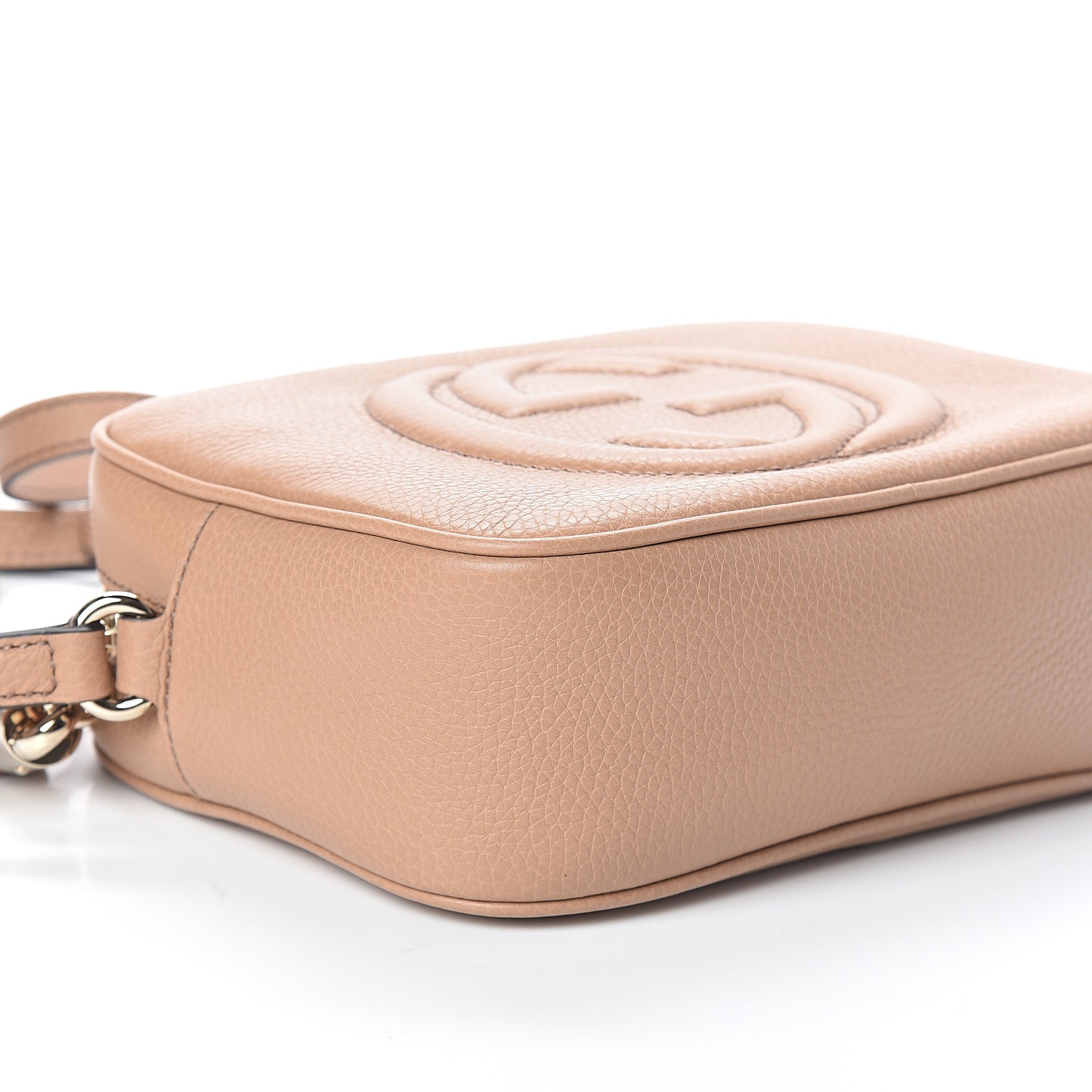 Pebbled Calfskin Small Soho Disco Bag Camelia