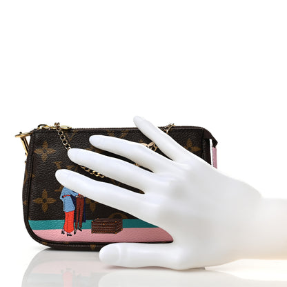 Louis Vuitton Monogram 2016 Christmas Animation Mini Pochette Accessories Rose Ballerine 3 of 7