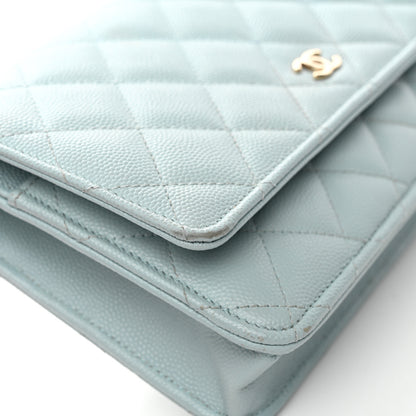 Chanel Caviar Quilted Wallet On Chain WOC Light Blue 12 of 18