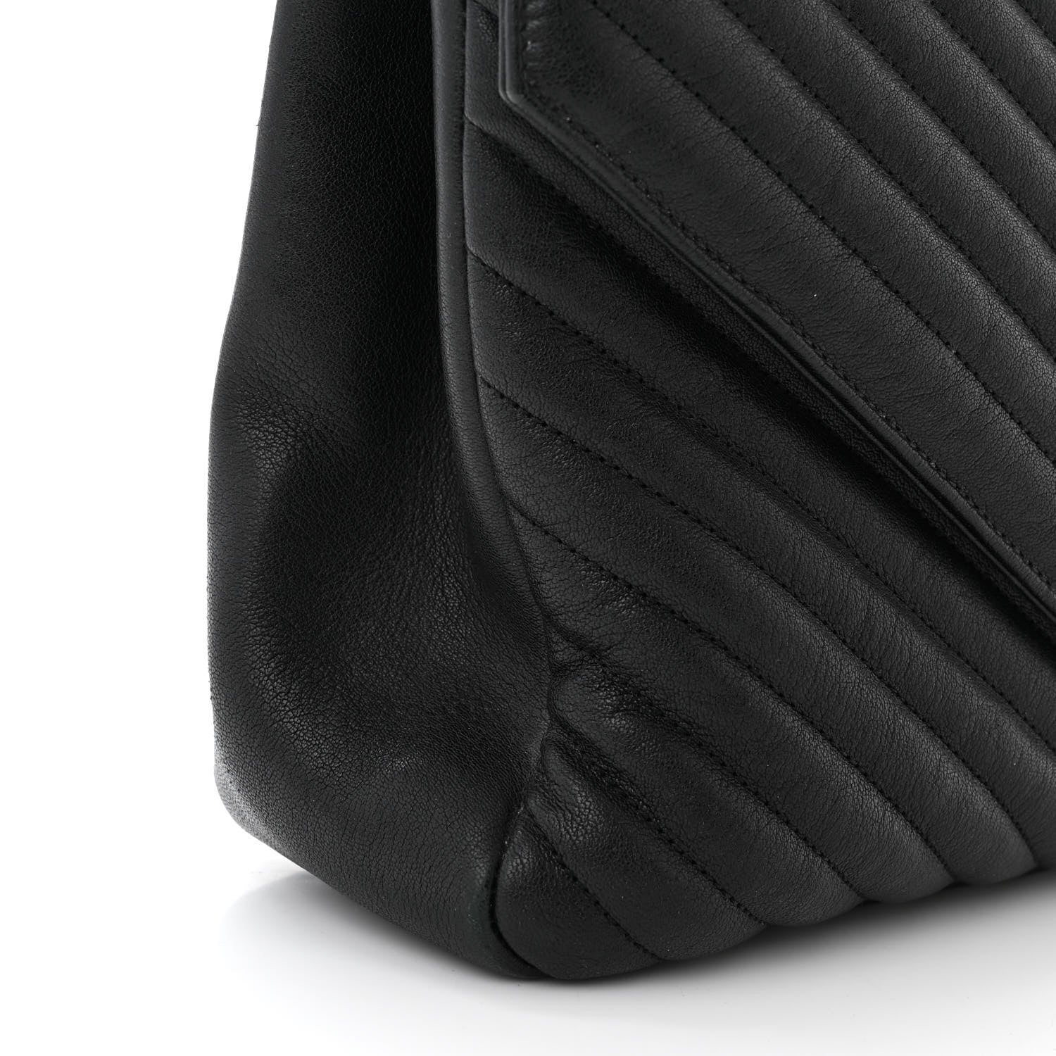 Saint Laurent Sheepskin Matelasse Chevron Monogram Large College Satchel Black 13 of 13