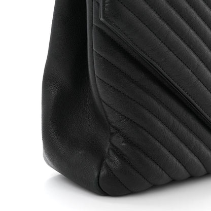 Saint Laurent Sheepskin Matelasse Chevron Monogram Large College Satchel Black 13 of 13