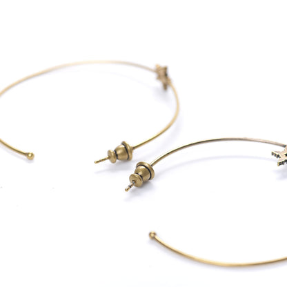 Christian Dior Metal Crystal J'Adior Hoop Earrings Aged Gold 3 of 5