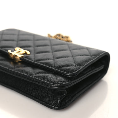 Chanel Caviar Quilted Coco First Wallet On Chain WOC Black 10 of 11